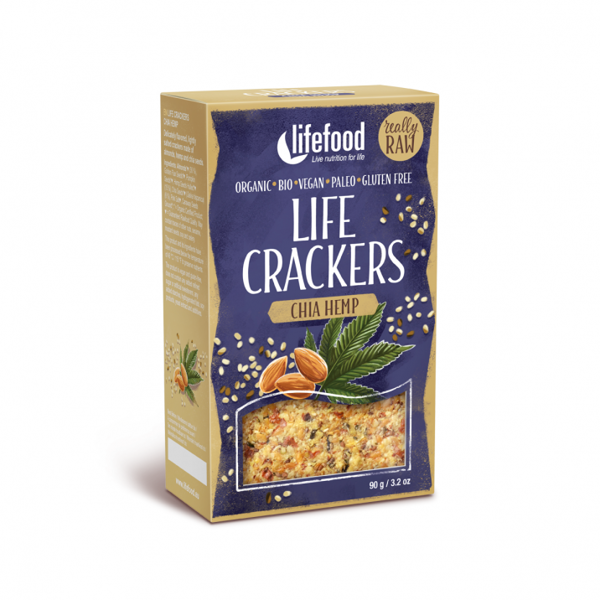 Obrázek Life crackers - Konopné s chia 90 g LIFEFOOD