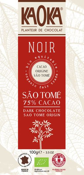 Obrázek Hořká čokoláda Sao Tomé 75% 100 g KAOKA