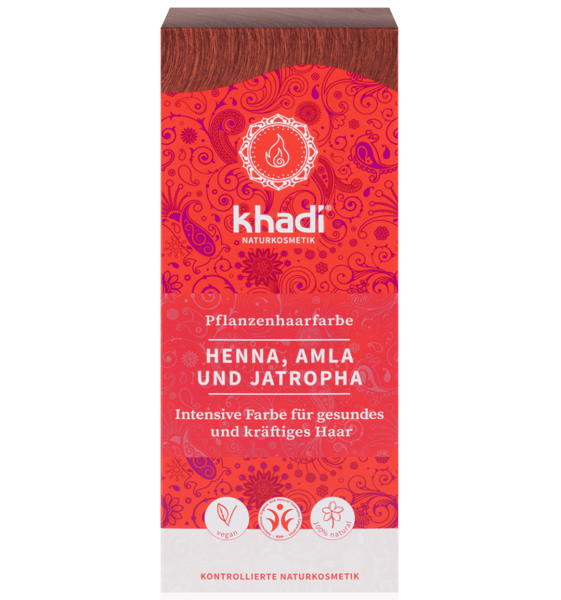 Obrázek Rostlinná barva na vlasy Henna & Amla & Jatropha 100 g Khadi