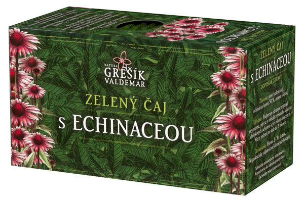 Obrázek Grešík Zelený čaj s echinaceou 20 x 1,5 g