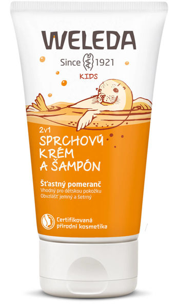 Obrázek Sprchový krém a šampon Šťastný pomeranč 150 ml WELEDA