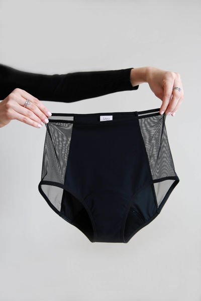 Obrázek Menstruační kalhotky s transparentními boky černé Sayu
