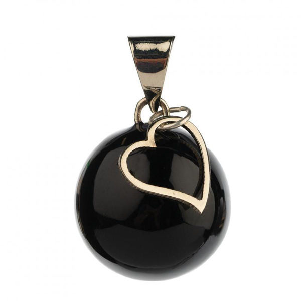 Obrázek Těhotenský šperk Bola black with heart charm BABYLONIA
