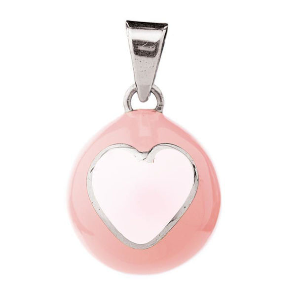 Obrázek Těhotenský šperk Bola pink with white heart BABYLONIA
